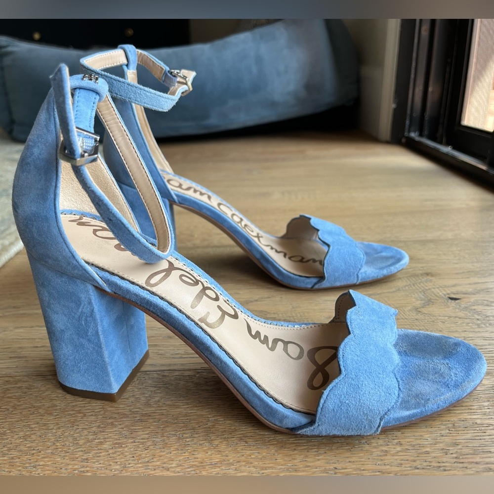 Sam Edelman Odila Blue Suede Heeled Sandal